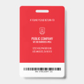 Rode Barcode Personeel Identificatiebadge Badge (Achterkant)