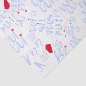 Rode baret Schattige Frans Oui Merci Ja Bedankt Tissuepapier (Detail)