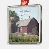 Rode Barn Country Wedding Metalen Ornament (Links)