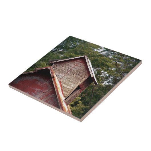 Rode Barn Cupola Tegeltje (Zijkant)