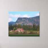 Rode Barn en de berg Enumclaw Canvas Afdruk (Voorkant)
