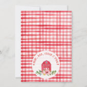 Rode Barn Farm Dieren Apple Birthday Uitnodiging (Achterkant)