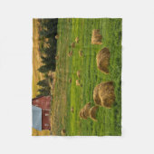 Rode Barn, hooibalen, Albion, Palouse, gebied 2 Fleece Deken (Voorkant)