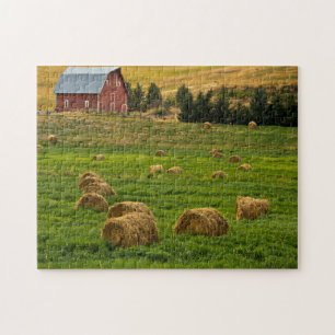 Rode Barn, hooibalen, Albion, Palouse, gebied 2 Legpuzzel