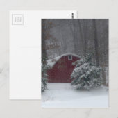 Rode Barn in de sneeuw Briefkaart (Voorkant / Achterkant)