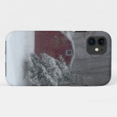 Rode Barn in de sneeuw Case-Mate iPhone Case (Achterkant (horizontaal))