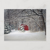 Rode Barn in de sneeuw van 2011 Briefkaart (Voorkant)