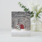 Rode Barn in de sneeuw van 2011 Briefkaart (Staand voorkant)