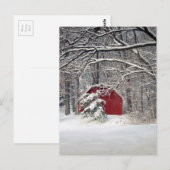 Rode Barn in de sneeuw van 2011 Briefkaart (Voorkant / Achterkant)