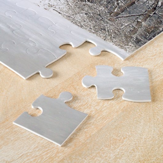 Rode Barn in de sneeuw van 2011 Legpuzzel (Zijkant)