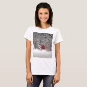 Rode Barn in de sneeuw van 2011 T-shirt (Voorkant volledig)