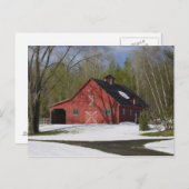 Rode Barn in de winter Briefkaart (Voorkant / Achterkant)