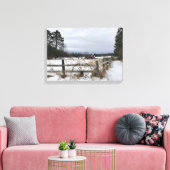 Rode Barn in de winter op Canvas Afdruk (Insitu (Woonkamer))