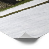 Rode Barn in de winter Poster (Hoek)