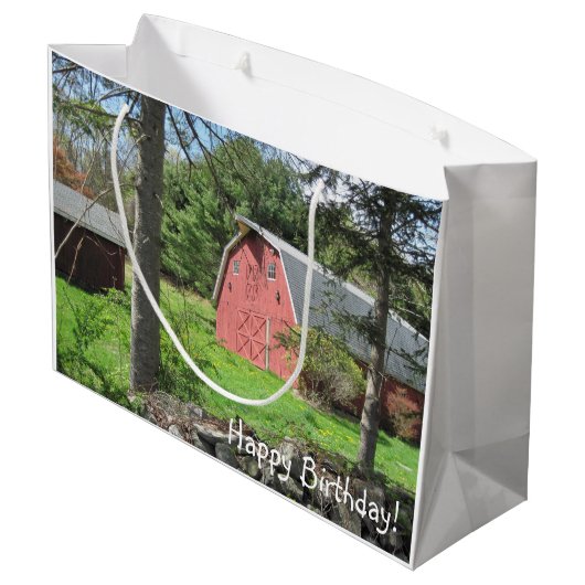 Rode Barn in het land Groot Cadeauzakje (Achterkant Gekanteld)