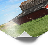 Rode Barn in SK Foto Afdruk (Hoek)