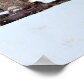 Rode Barn in sneeuw Poster (Hoek)