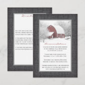 Rode Barn in Winter Wedding Enclosure Kaart (Voorkant / Achterkant)