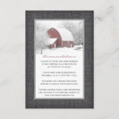 Rode Barn in Winter Wedding Enclosure Kaart (Voorkant)