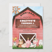 Rode Barn Oink Baa Moo Farm Animals Kaart (Voorkant)