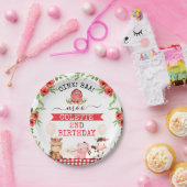 Rode Barn Oink Baa Moo Farm Animals Papieren Bordje (Feest)