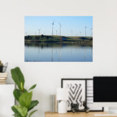 Rode Barn op een Boerderij van de wind Poster (Thuiskantoor)