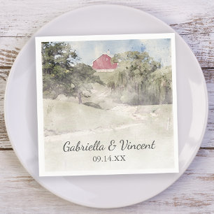 Rode Barn op het Boerderij van het heuvelland Servet