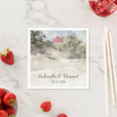 Rode Barn op het Boerderij van het heuvelland Servet (Insitu)