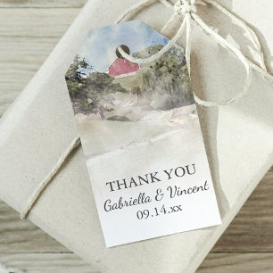Rode Barn op Hill Country Boerderij Wedding Favor Cadeaulabel