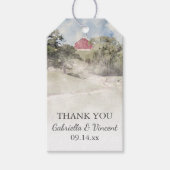 Rode Barn op Hill Country Boerderij Wedding Favor  Cadeaulabel (Voorkant)