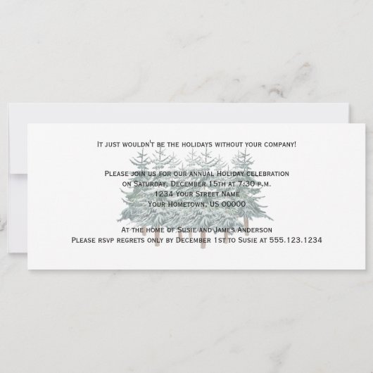  Rode Barn, pijnbomen, winterkerstfeest Kaart (Achterkant)