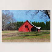 Rode Barn Shed puzzel Legpuzzel (Horizontaal)