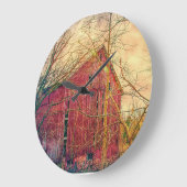 RODE BARN WALL CLOCK GROTE KLOK (Hoek)