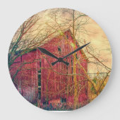 RODE BARN WALL CLOCK GROTE KLOK (Voorkant)