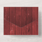Rode Barn Wood Rustic Country Wedding All In One Uitnodiging (Achterkant)