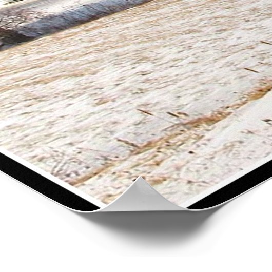 Rode Barns in de winter Poster (Hoek)