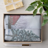 Rode Barns in een Snowy Wonderland Tissuepapier (Geschenk)