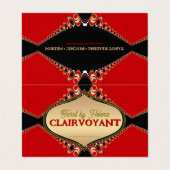 Rode barokke elegante tarot Visitekaartjes (Buitenkant ongevouwen)