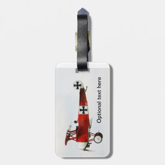 Rode Baron-vliegtuig  Bagagelabel (Achterkant verticaal)