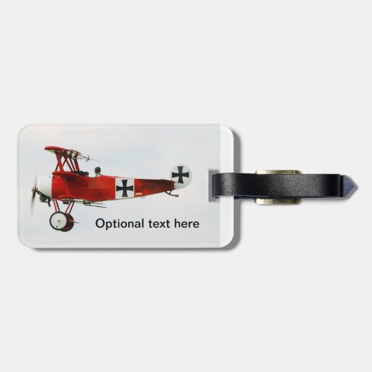 Rode Baron-vliegtuig  Bagagelabel (Achterkant horizontaal)