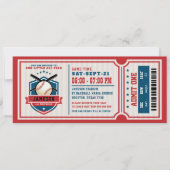 Rode Baseball Ticket Birthday Kaart (Voorkant)