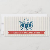 Rode  Baseball Ticket Birthday Kaart (Achterkant)