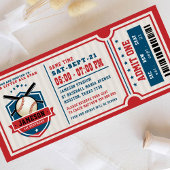 Rode  Baseball Ticket Birthday Kaart