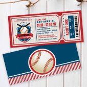 Rode Baseball Ticket Birthday Kaart
