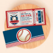 Rode  Baseball Ticket Couples Baby shower Kaart