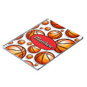 Rode basketbalpatroon naam notitieboek (Linkerzijde)