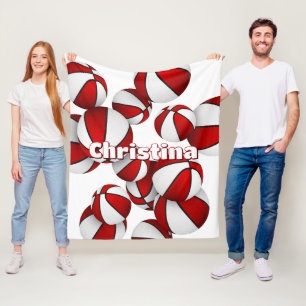Rode basketbalteam kleuren kinder sportkamer decor fleece deken