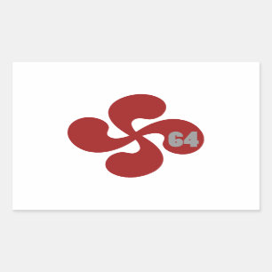 Rode Baskische Kruis 64 Lauburu Rechthoekige Sticker
