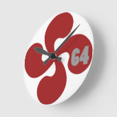 Rode Baskische Kruis 64 Lauburu Ronde Klok (Hoek)