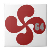 Rode Baskische Kruis 64 Lauburu Tegeltje (Voorkant)